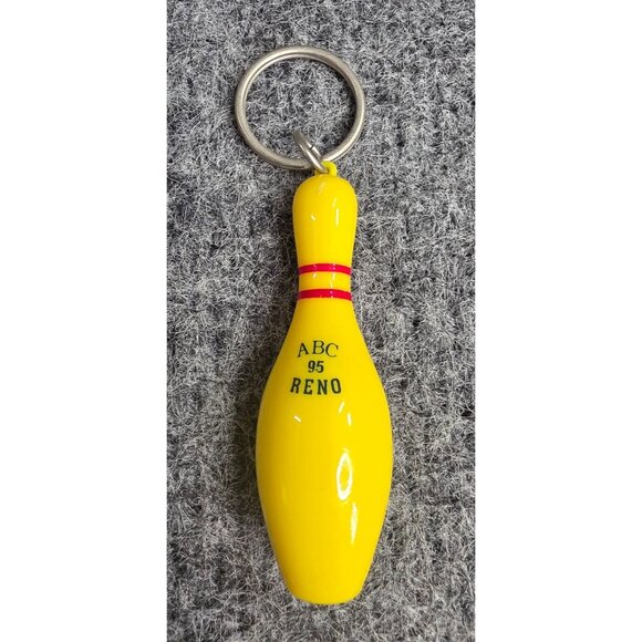 Mini Bowling Pin Keychain ABC 95 Reno Souvenir - Picture 1 of 3